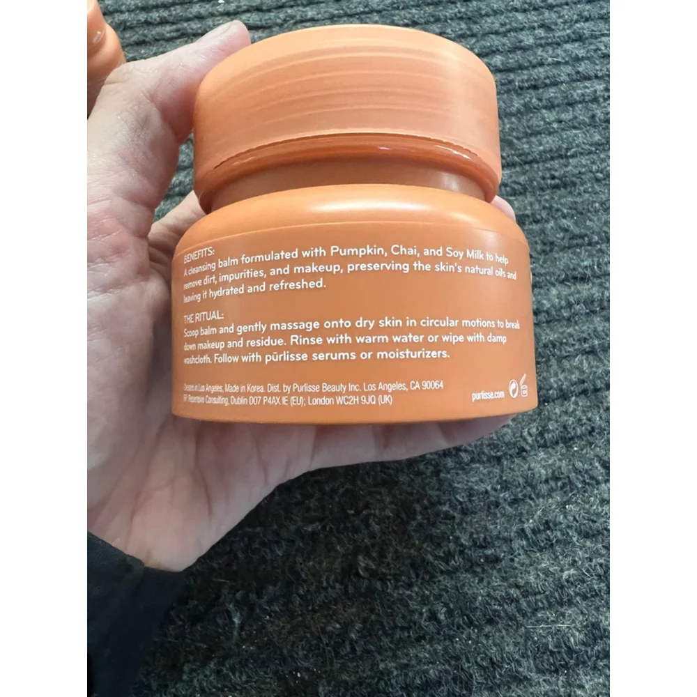 NWOB Pūrlisse Pumpkin Chai Latte Cleansing Balm Set Full and Travel Sized